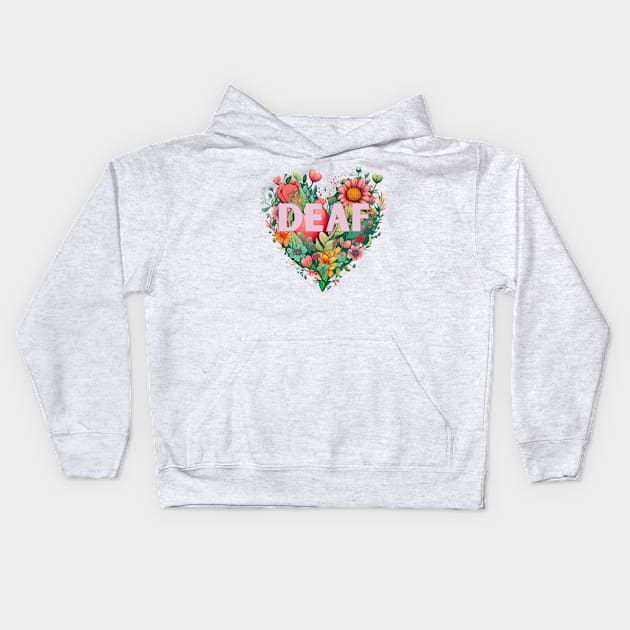 Deaf - pink Kids Hoodie by Karienbarnes